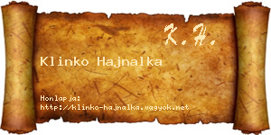 Klinko Hajnalka névjegykártya